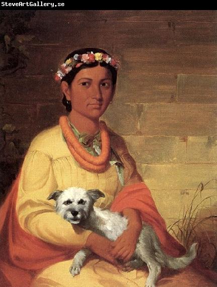 John Mix Stanley Hawaiian Girl with Dog